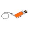 USB 2.0- флешка на 8 Гб с выдвижным механизмом и мини чипом, оранжевый/серебристый