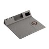Настольная складная подставка "Cool Mat" с беспроводным (15W) ЗУ, сенсорной подсветкой логотипа, функцией MagSafe и ковриком для мыши, цвет серы