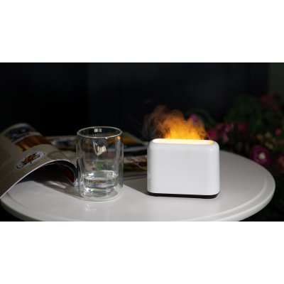 Увлажнитель "Flame" с эффектом пламени, цвет белый