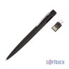Ручка шариковая "Secret" с флеш-картой OTG 32Gb (USB2.0/Type-C), покрытие soft touch, цвет черный