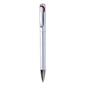 Ручка шариковая Silver Wolf (серебристая с красным)
