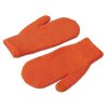 Подарочный набор с варежками, шарфом и термосом, оранжевый
