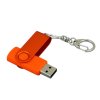 USB 2.0- флешка промо на 64 Гб с поворотным механизмом и однотонным металлическим клипом, оранжевый