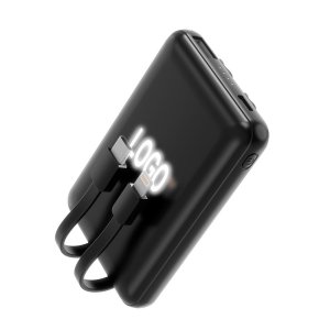Внешний аккумулятор Eron с подсветкой гравировки, 5000 mAh, чёрный/белый