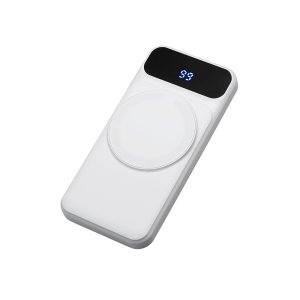 Магнитный беспроводной внешний аккумулятор со встроенными кабелями Мэни,быстаря зарядка, 10000 мАч, белый