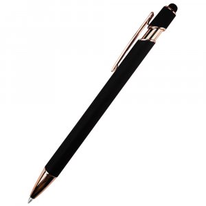 Ручка металлическая Brina софт-тач, черный