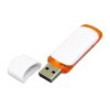 USB 2.0- флешка на 16 Гб с цветными вставками, белый/оранжевый