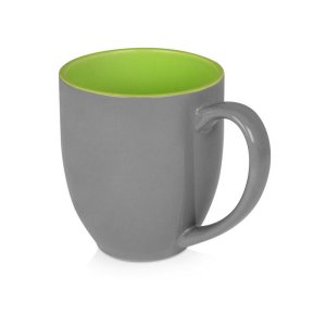 Кружка керамическая Gracy 450мл, серый/зеленое яблоко
