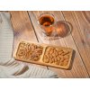 Менажница из акации с двумя секциями Almond