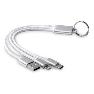 Кабель для зарядки Tres с брелоком, серый Кабель для зарядки Tres с брелоком, серый