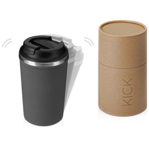 Герметичная термокружка на присоске Kick, 350 мл, серый Герметичная термокружка на присоске Kick, 350 мл, серый