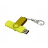 USB 2.0- флешка на 64 Гб с поворотным механизмом и дополнительным разъемом Micro USB, желтый