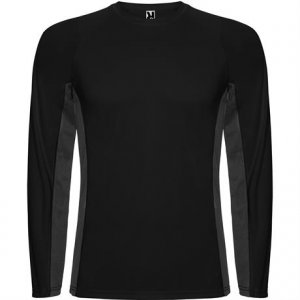 Спортивная футболка SHANGHAI L/S мужская, ЧЕРНЫЙ/ТЕМНЫЙ ГРАФИТ L