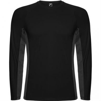 Спортивная футболка SHANGHAI L/S мужская, ЧЕРНЫЙ/ТЕМНЫЙ ГРАФИТ L