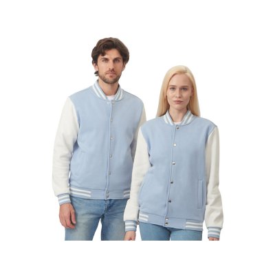 Бомбер Oxford, небесно-голубой/молочный, унисекс