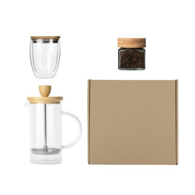 Подарочный набор с френчпрессом, стаканом и чаем