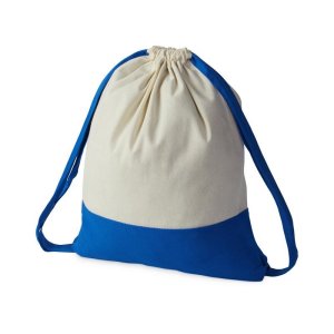 Рюкзак-мешок Cotton из хлопка 170 г, натуральный/синий Рюкзак-мешок Cotton из хлопка 170 г, натуральный/синий