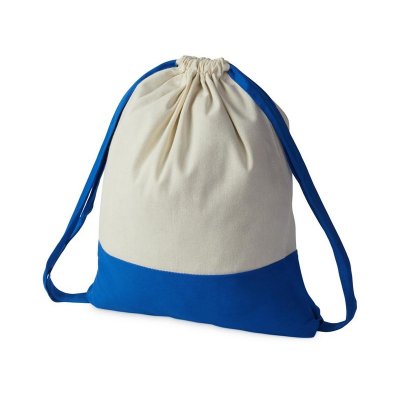 Рюкзак-мешок Cotton из хлопка 170 г, натуральный/синий