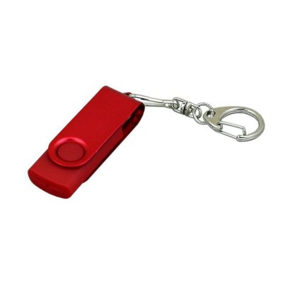 USB 2.0- флешка промо на 4 Гб с поворотным механизмом и однотонным металлическим клипом, красный