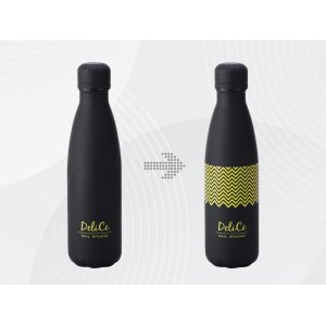 Вакуумная термобутылка Vacuum bottle C1, soft touch, 500 мл, черный, с УФ печатью Вакуумная термобутылка Vacuum bottle C1, soft touch, 500 мл, черный, с УФ печатью