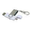 USB 2.0- флешка на 32 Гб с поворотным механизмом и дополнительным разъемом Micro USB, белый/серебристый