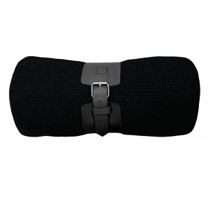 Плед"Belt"; чёрный; 130 х 180 см; 100% акрил, с поясом