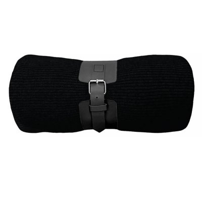 Плед"Belt"; чёрный; 130 х 180 см; 100% акрил, с поясом