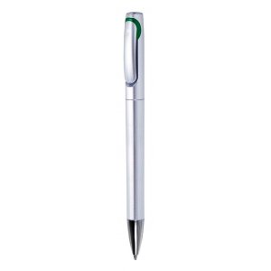 Ручка шариковая Silver Wolf (серебристая с зеленым)