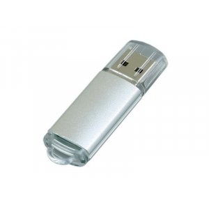 USB 2.0- флешка на 32 Гб с прозрачным колпачком, серебристый