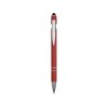 Ручка металлическая soft-touch шариковая со стилусом Sway, красный/серебристый