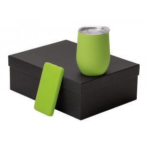 Подарочный набор с термокружкой и повербанком С2, 10000 mAh, зеленое яблоко Подарочный набор с термокружкой и повербанком С2, 10000 mAh, зеленое яблоко