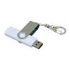 USB 2.0- флешка на 32 Гб с поворотным механизмом и дополнительным разъемом Micro USB, белый/серебристый