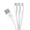 Дата-кабель 3 в 1: micro USB, USB-C, Ligthning, 1.2м, белый, Deppa