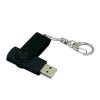 USB 2.0- флешка промо на 64 Гб с поворотным механизмом и однотонным металлическим клипом, черный