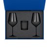 Подарочный набор свеча Enigma + 2 бокала для вина Black Edition в синей коробке