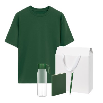 Набор с одеждой RUST (футболка, бутылка, ежедневник, ручка), зеленый 2, M/L