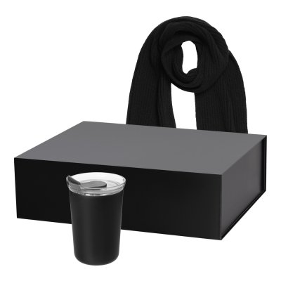 Подарочный набор Strada, Forges, черный (термокружка, шарф)