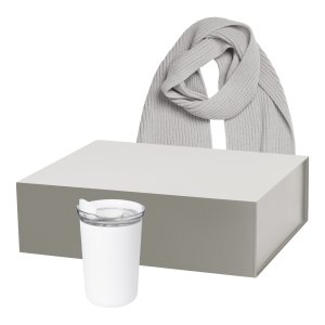 Подарочный набор Strada, Forges, белый (термокружка, шарф) Подарочный набор Strada, Forges, белый (термокружка, шарф)