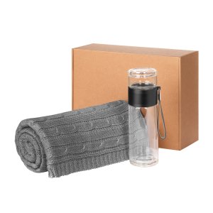 Подарочный набор Terso, Fado, серый (плед, термобутылка) Подарочный набор Terso, Fado, серый (плед, термобутылка)