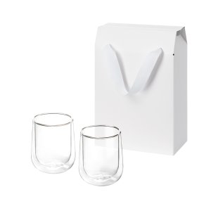 Подарочный набор 2 стеклянных стакана Lungo в коробке-пакете Подарочный набор 2 стеклянных стакана Lungo в коробке-пакете