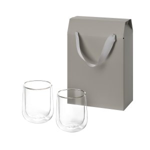 Подарочный набор 2 стеклянных стакана Lungo в коробке-пакете Подарочный набор 2 стеклянных стакана Lungo в коробке-пакете