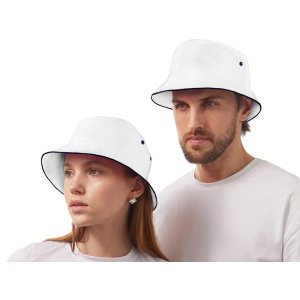 Панама с контрастной окантовкой , белый/темно-синий Панама с контрастной окантовкой , белый/темно-синий