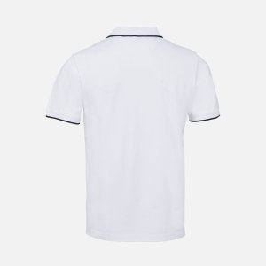 Рубашка поло унисекс Palermo, белая с темно-синим