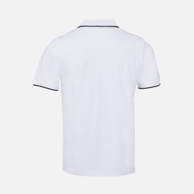 Рубашка поло унисекс Palermo, белая с темно-синим