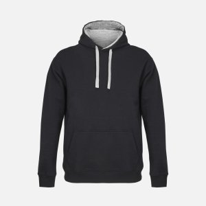 Худи унисекс Cameron, черное с серым меланжем