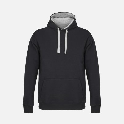 Худи унисекс Cameron, черное с серым меланжем