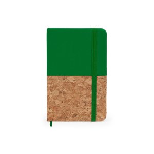 Блокнот А6 Ирис с комбинированной обложкой, натуральный/зеленый