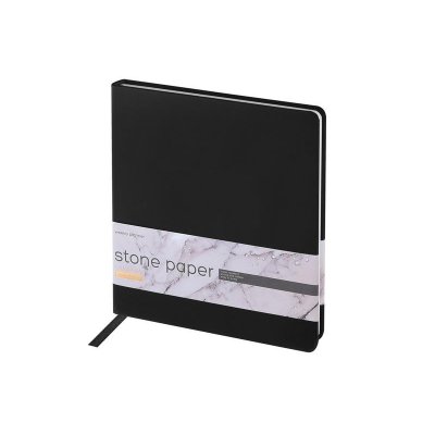 Еженедельник с каменной бумагой А5+ Carrara, черный