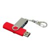 USB 2.0- флешка на 64 Гб с поворотным механизмом и дополнительным разъемом Micro USB, красный/серебристый