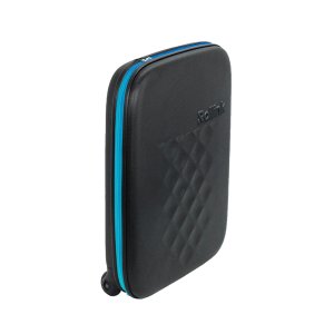 Чемодан складной Rollink Earth 55x40x20 см, 2 колеса, черный/синий